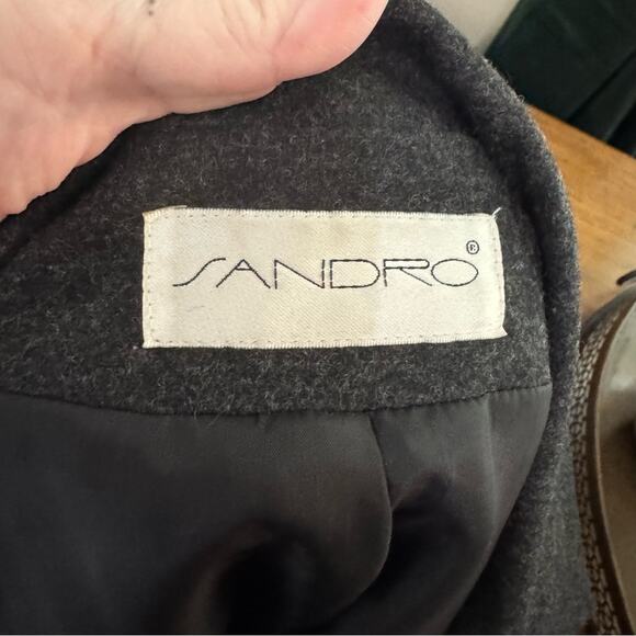 Sandro 100% Wool Button Front Blazer Jacket - Picture 4 of 4